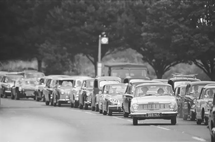 Framed Print : Congestion in South London shot for 1964 traffic feature for Daily Herald Framed Print : Congestion in South London shot for 1964 traffic feature for Daily Herald