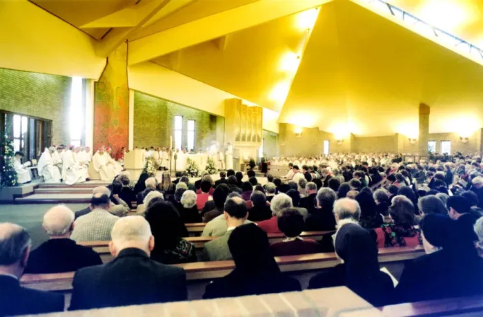 Framed Print : The congregation gather to welcome Bishop John Crowley at his installation as sixth Framed Print : The congregation gather to welcome Bishop John Crowley at his installation as sixth