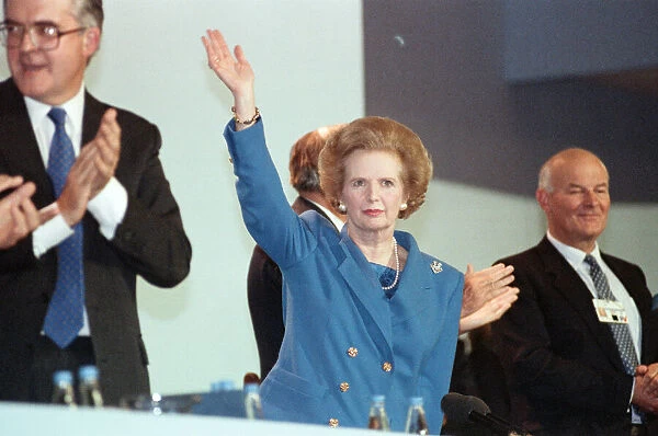 The Conservative Party Conference, Blackpool. Prime Minister Margaret Thatcher delivers