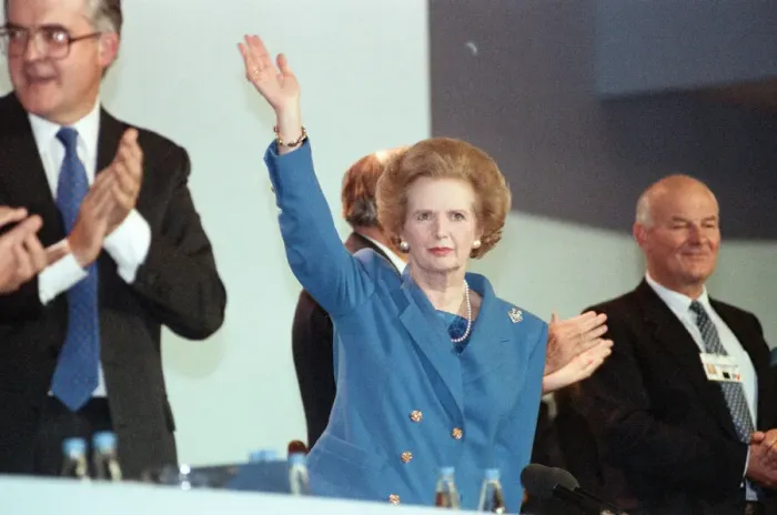 Framed Print : The Conservative Party Conference, Blackpool. Prime Minister Margaret Thatcher delivers