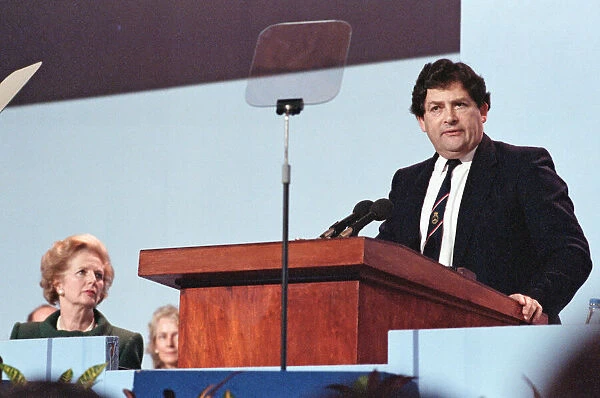 The Conservative Party Conference, Blackpool. Chancellor of the Exchequer, Nigel Lawson
