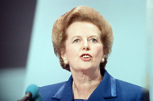 The Conservative Party Conference, Bournemouth. Prime Minister Margaret Thatcher delivers