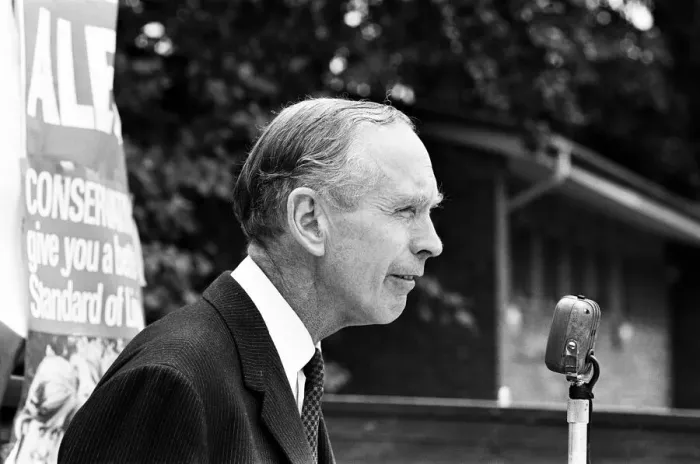 Framed Print : Conservative Prime Minister Alec Douglas-Home speaking at Ongar Framed Print : Conservative Prime Minister Alec Douglas-Home speaking at Ongar