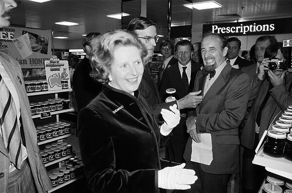 Conservative Prime Minister, Margaret Thatcher, at Milton Keynes, Buckinghamshire