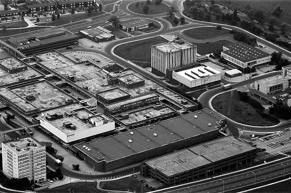 Construction of Chelmsley Wood. Aerial view of Chelmsley Wood Shopping Centre