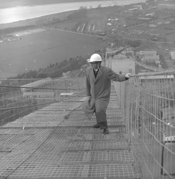 Framed Print : Construction of the first Severn Bridge 1961-1963 opened by Queen Elizabeth II in 1966 Framed Print : Construction of the first Severn Bridge 1961-1963 opened by Queen Elizabeth II in 1966