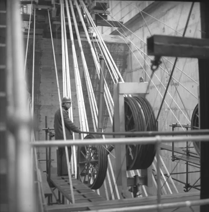 Framed Print : The construction of the first Severn Bridge 1961-1966 opened by Queen Elizabeth II in Framed Print : The construction of the first Severn Bridge 1961-1966 opened by Queen Elizabeth II in
