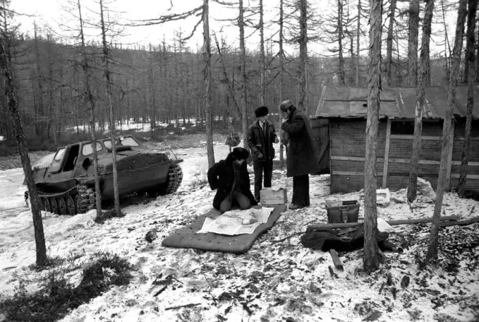 Framed Print : Construction. Frontier. Railway. Forest. Lifestyle. Siberia. Railroad Town. 77-02177-012
