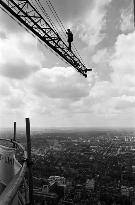 Framed Print : Construction of the GPO Tower, London. 15th July 1964 Framed Print : Construction of the GPO Tower, London. 15th July 1964