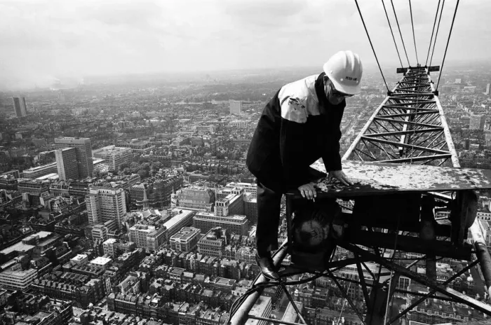 Framed Print : Construction of the GPO Tower, London. 15th July 1964 Framed Print : Construction of the GPO Tower, London. 15th July 1964