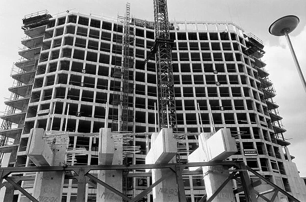 Construction of the new Alpha Tower tower block, headquarters of the commercial