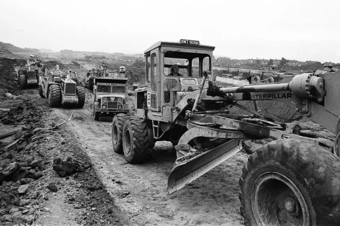 Framed Print : Construction of Parkway, Teesside. 1973 Framed Print : Construction of Parkway, Teesside. 1973
