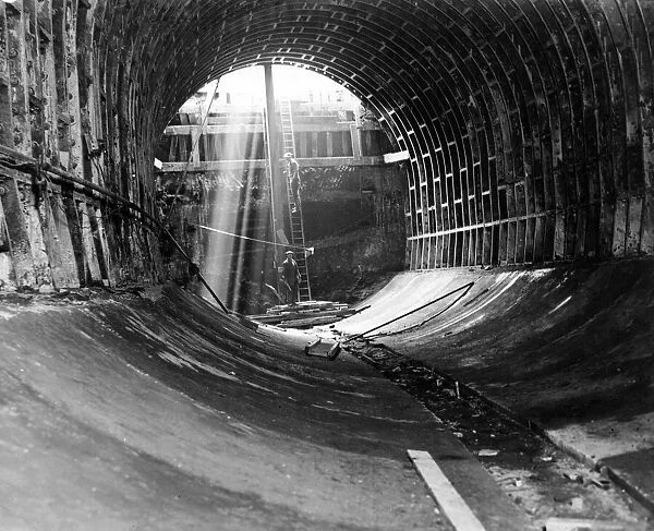 Construction of the Queensway Tunnel, which is one of The Mersey Tunnels, circa 1930s