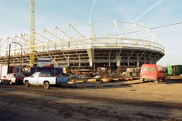 Construction of Sunderland A. F. Cs new stadium. 14th January 1997