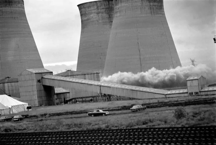 Framed Print : Cooling Tower: Industry: Pollution. The Cooling Tower at Ince Power station at Elston