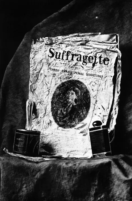Framed Print : Copy of The Suffragette Newspaper April 1913 found near stand after Suffragettes burnt a