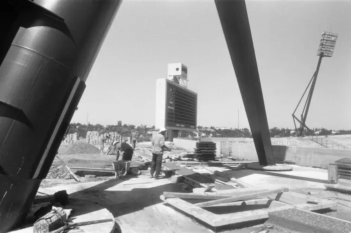 Framed Print : Cordoba, Argentina where a new football stadium is under construction for the 1978 World Framed Print : Cordoba, Argentina where a new football stadium is under construction for the 1978 World