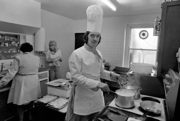 Framed Print : Cordon Bleu Chef Luis Huber pictured in the kitchen of his roadside Cafe Framed Print : Cordon Bleu Chef Luis Huber pictured in the kitchen of his roadside Cafe