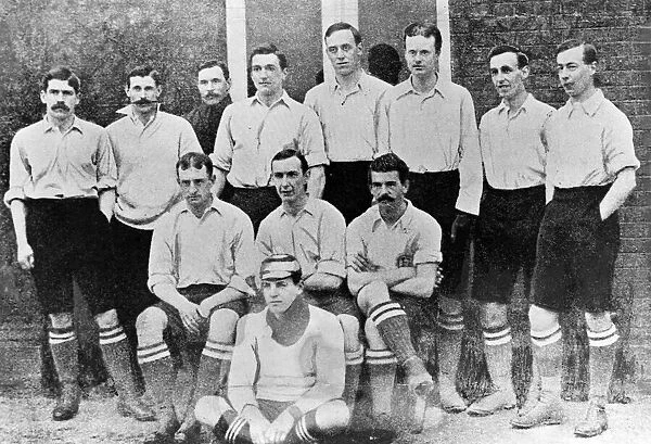 Corinthians Football team pose for a group photgraph. Back row left to right