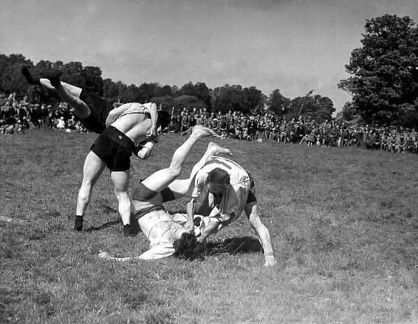 Cornish wrestling at Wadebridge, 1946