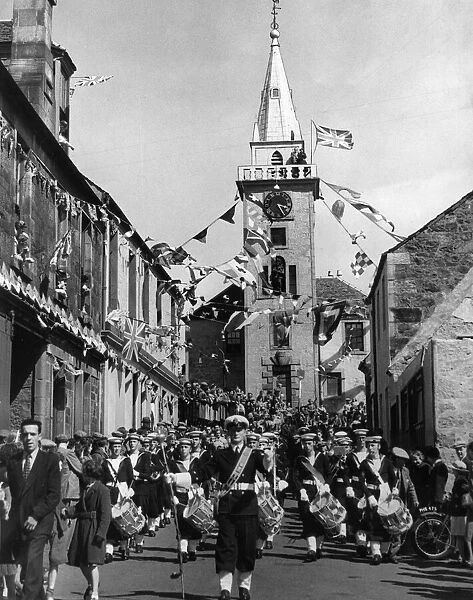 Coronation Parade in Kilbarchan, Renfrewshire, Scotland, Saturday 30th May 1953
