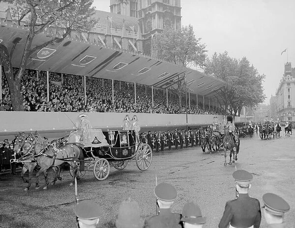 The Coronation of Queen Elizabeth II. A horse drawn carriage