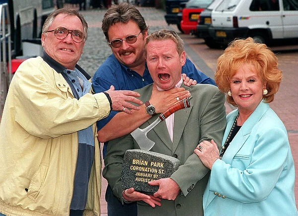 Coronation Street stars say goodbye to producer Brian park August 1998 Bill Tarmey