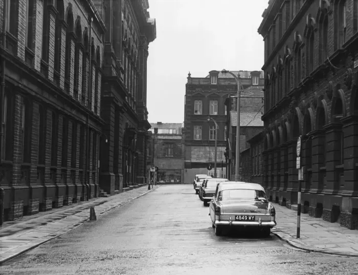Framed Print : Corporation Street from Ramsden Street Huddersfield Circa June 1965 Framed Print : Corporation Street from Ramsden Street Huddersfield Circa June 1965