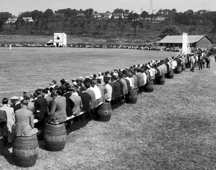 Framed Print : County Cricket match between Glamorgan and Lancashire at Stradey Park 7000 people Framed Print : County Cricket match between Glamorgan and Lancashire at Stradey Park 7000 people