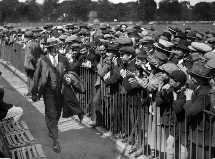 Framed Print : County cricket match between Surrey and Kent at Blackheath The hero of the match