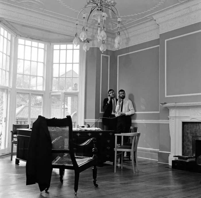 Framed Print : A couple of nice xany characters are Ray Galton (beard) and Alan Simpson