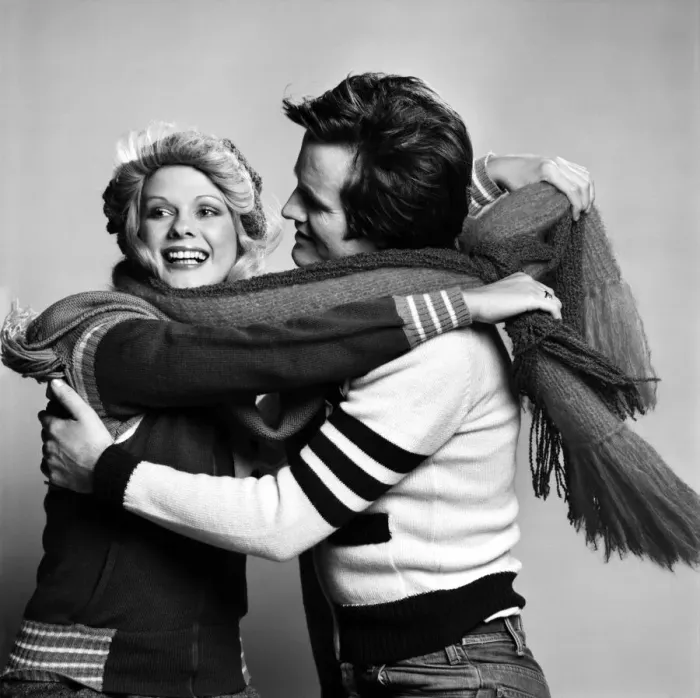 Framed Print : Couple / Smiling: Models Sharron Lynne and Alistair Findlay. February 1975 75-00869 Framed Print : Couple / Smiling: Models Sharron Lynne and Alistair Findlay. February 1975 75-00869