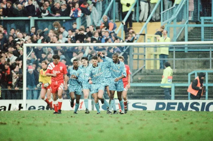 Framed Print : Coventry 5-1 Liverpool, Premier league match at Highfield Road Framed Print : Coventry 5-1 Liverpool, Premier league match at Highfield Road