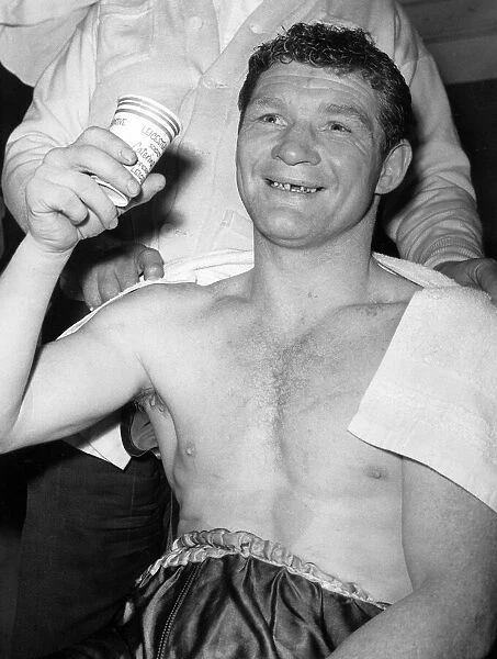 Coventry boxing legend Mick Leahy after a triumphant fight in Leicester
