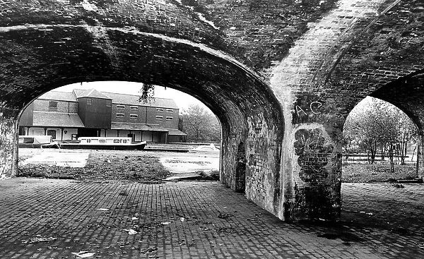 Coventry Canal Basin. Early Victorian storage vaults facing demolition