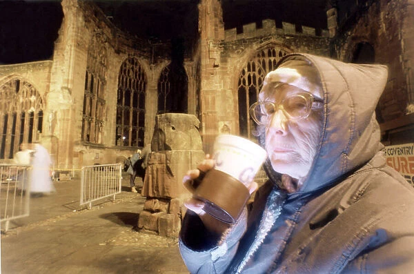 Coventry Cathedral Cyrenian Sleep Out. Kathleen Bouton Sparkes aged 76