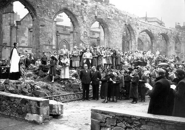 Coventry Cathedral was visited by thousands of people on VE Day