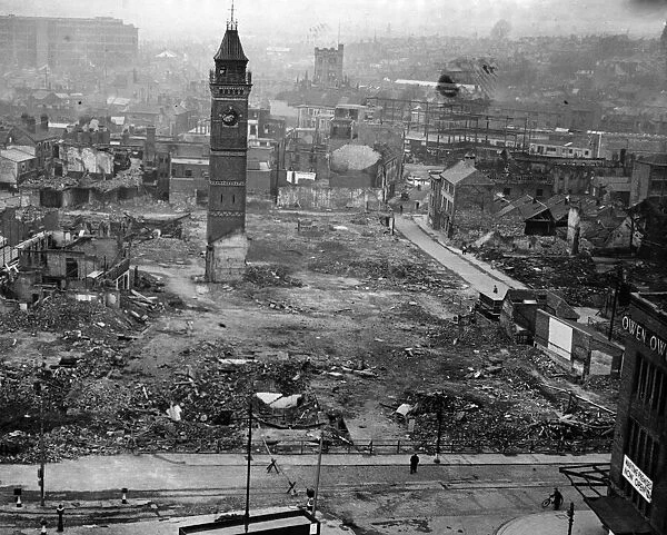 Coventry centre on Good Friday, following an air raid. 11th April 1941