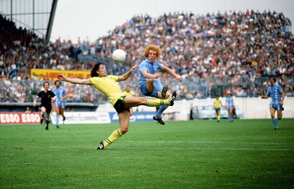 Coventry City 4 v. Norwich City 1. Wallace in the air. 28th August 1978