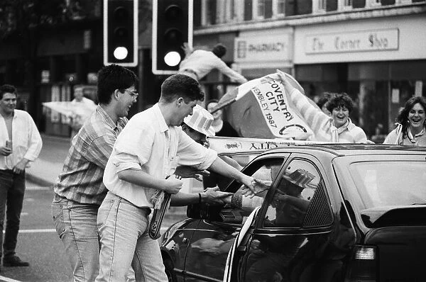 Coventry City fans celebrate the 1987 FA Cup Final, Coventry City beat Tottenham Hotspur