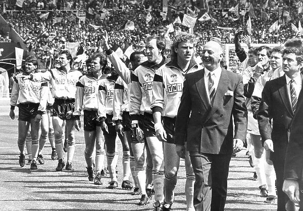 Coventry City FC team enter the arena in readiness for the start of the FA Cup at
