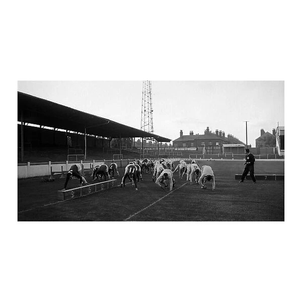 Coventry City Football Club players pictured during a training demo at Highfield Road