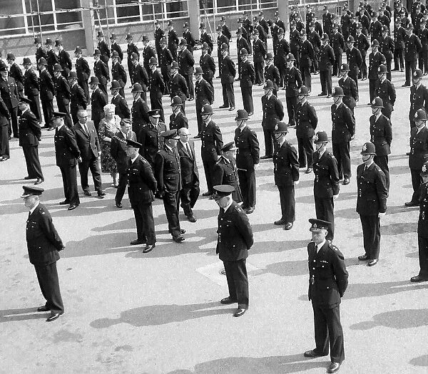 Coventry City Police parade for their annual inspection by Commander W J A Willis