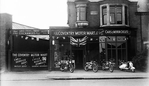 Coventry Motor Mart motorcycle and scooter showroom at Charter House View, Coventry