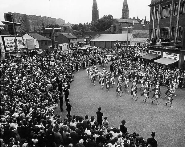 Coventry Pageant seen here parading through the centre of the city. 6th July 1962