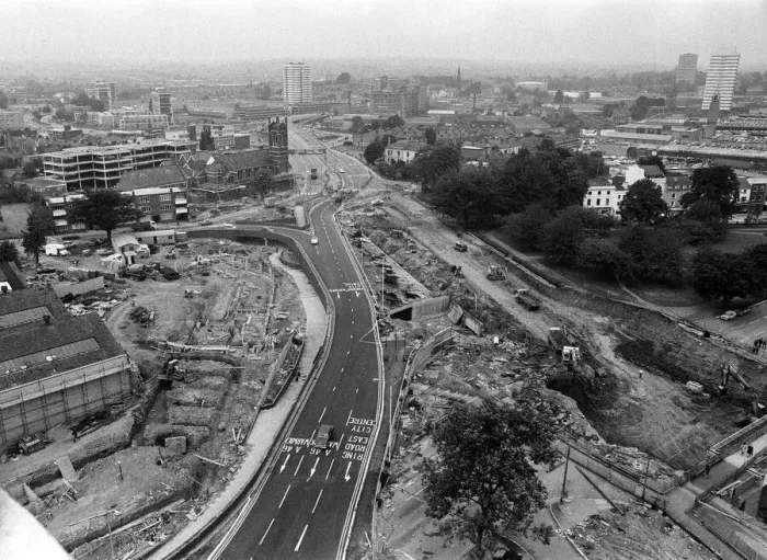 Framed Print : Coventry Ring Road construction, Warwick Road. 29th August 1973