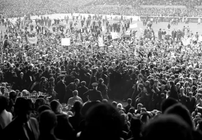 Framed Print : Coventry v Millwall Second Division Football Crowd invasion of the pitch