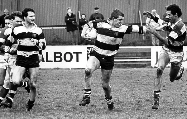 Coventry v Pontypool. Coventrys Paul Suckling takes the ball