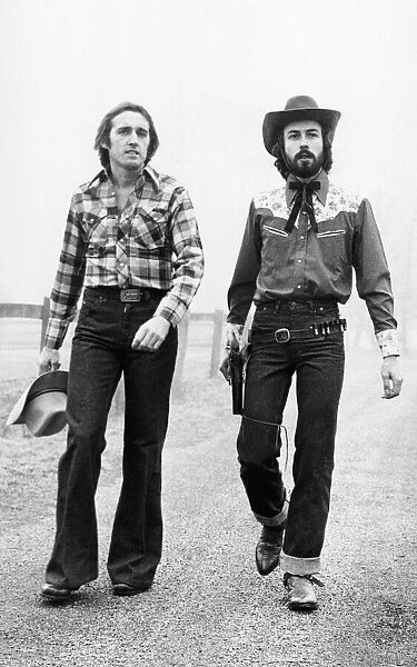 Cowboy Fashion, Cambridge, February 1977, with male models Jon and Julian
