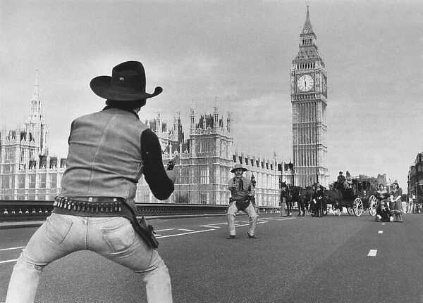 Cowboys: Wild Westminster. Reach! Its a hold-up on the bridge as the gunmen stage
